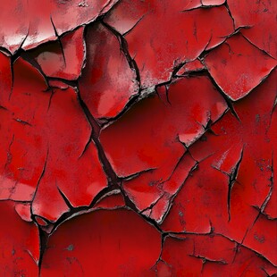 红色裂纹漆皮纹理特写