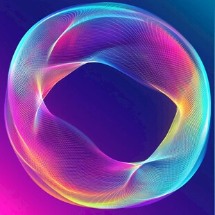 炫彩渐变环形动感线条图案