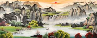 山水国画美景