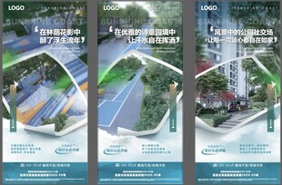 地产园林景观绿地海报价值点海报