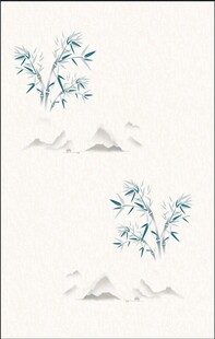 中式水墨风竹子印花