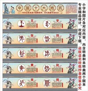 中华十大姓氏海报展板挂画宣传