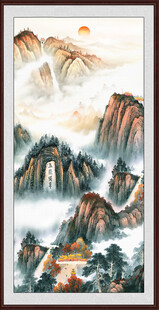 书房泰山装饰画 