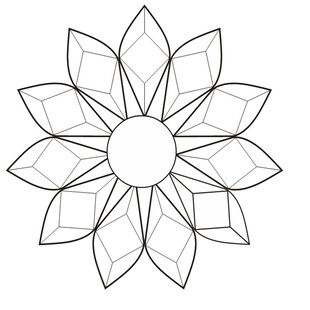 简约几何花朵轮廓图案