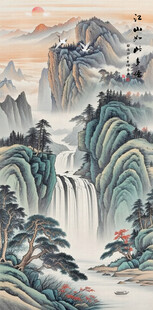 竖幅山水画