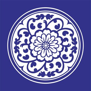 矢量缠枝菊花传统花卉纹图案