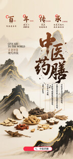 简约创意中医药膳海报设计