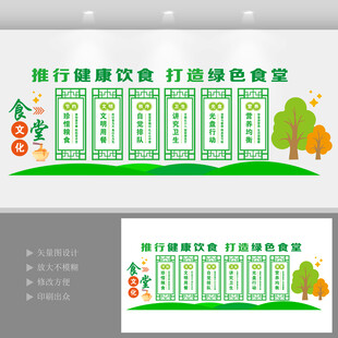校园食堂文化墙