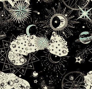 梦幻星空神秘图案插画