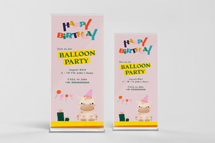 生日派对横幅设计展示