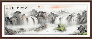 八方来财山水画