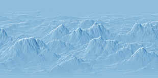 蓝色冰雪山脉景观