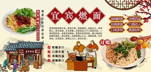 宜宾燃面背景墙