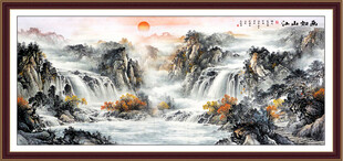 国画大好河山山水画 