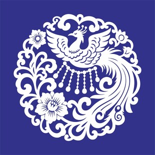 凤凰花卉剪纸图案设计