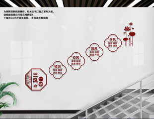 校风校训楼梯文化墙