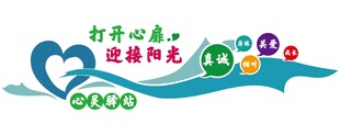 打开心灵迎接阳光文化墙