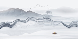 意境水墨山水画