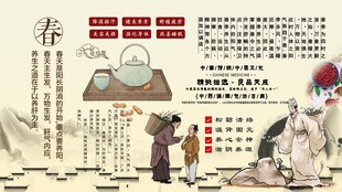 春季养生背景墙