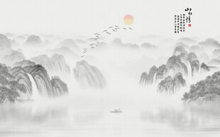 新中式电视山水画