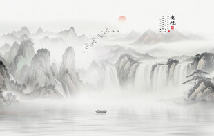 意境水墨山水画
