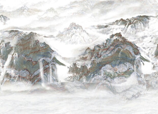 大理石背景墙水墨山水