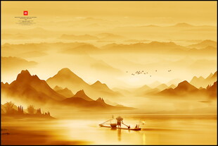 意境水墨山水画