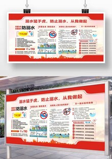 学校防溺水展板七不两会宣传栏
