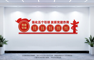 五个引领党建文化墙