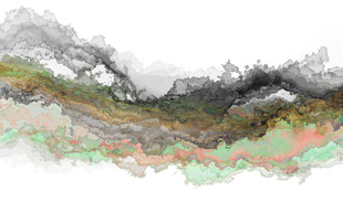 水墨抽象山水艺术画作