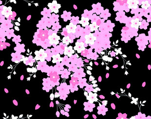 梦幻粉色花朵抽象图案