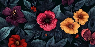 花卉叶蔓图案背景图