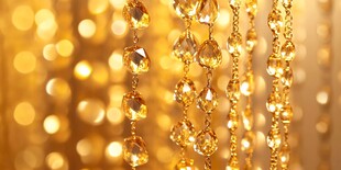 璀璨金色水晶垂饰