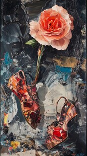 玫瑰与高跟鞋的艺术碰撞