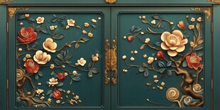 中式雕花双开柜门艺术美