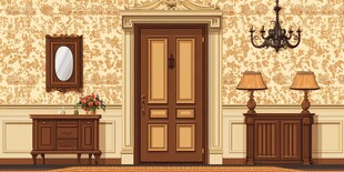 复古欧式风格的入户门场景