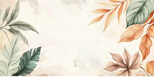水彩风叶边背景图