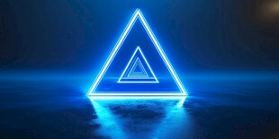 蓝色霓虹三角发光特效