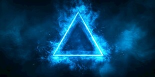 蓝色火焰三角形酷炫特效