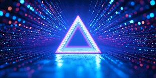 炫彩霓虹三角科幻空间