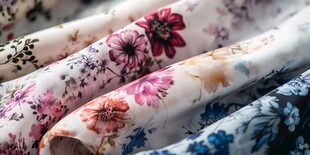 多彩花卉印花布料展示