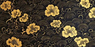 黑金花卉波浪纹精美图案