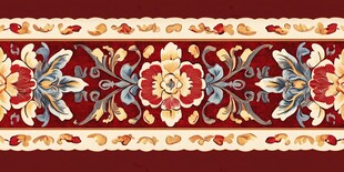 中式古典花卉纹样装饰带