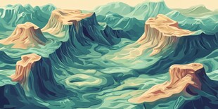 奇幻起伏的山峦景观