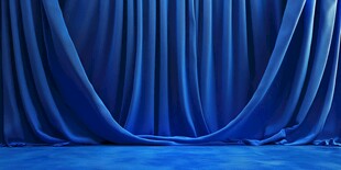 蓝色丝绒舞台幕布