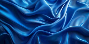 蓝色绸缎纹理特写