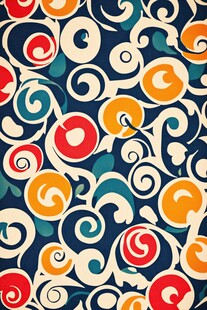 多彩旋绕图案无缝背景