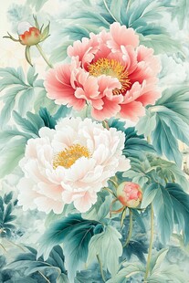 国画牡丹图 花卉之美