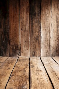 复古木质墙面与地板纹理