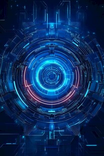 科技感十足的蓝色圆形光效